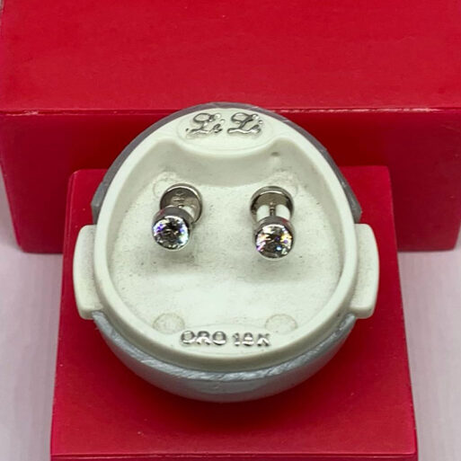Abridores oro blanco cubics