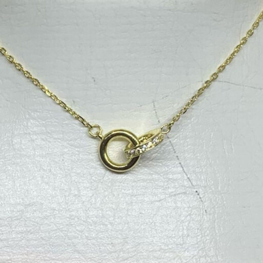 Dorado aro simple y cubics