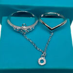 Anillos para 2 dedos, cadena colgando